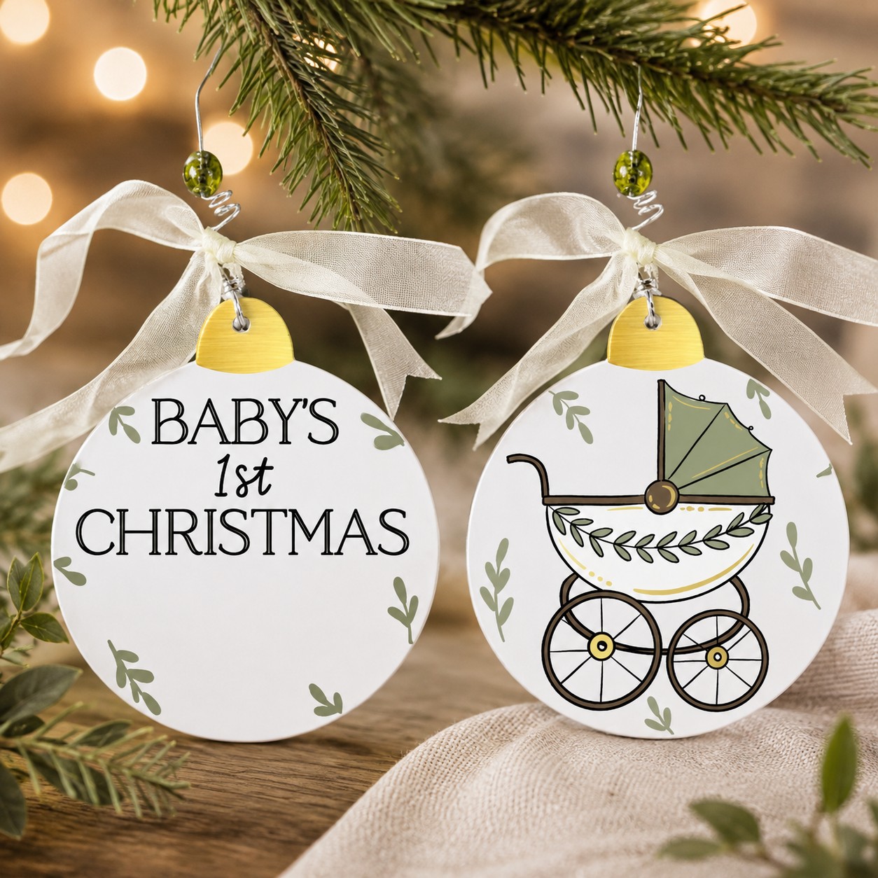 Baby Carriage 1st Christmas Ornament